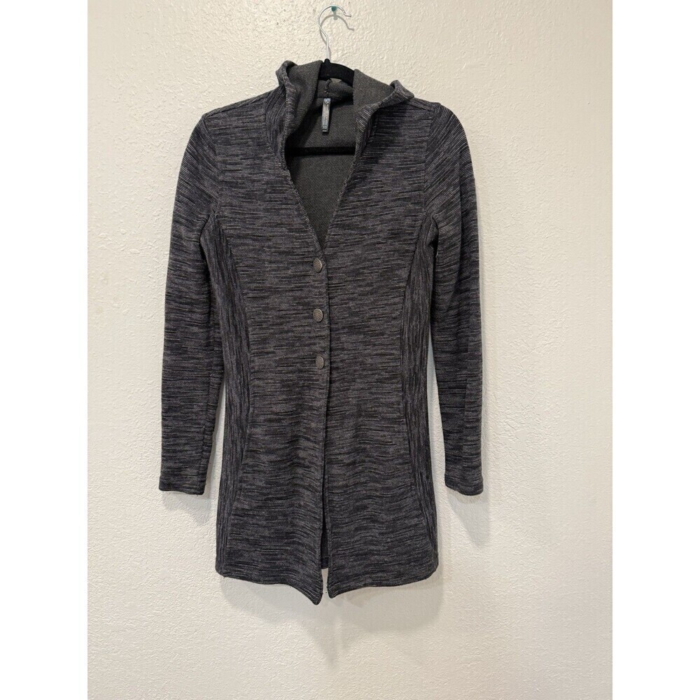 Kuhl Women’s Isla Long Hooded Sweater Jacket Size Xs Gray Wool Blend Outdoors